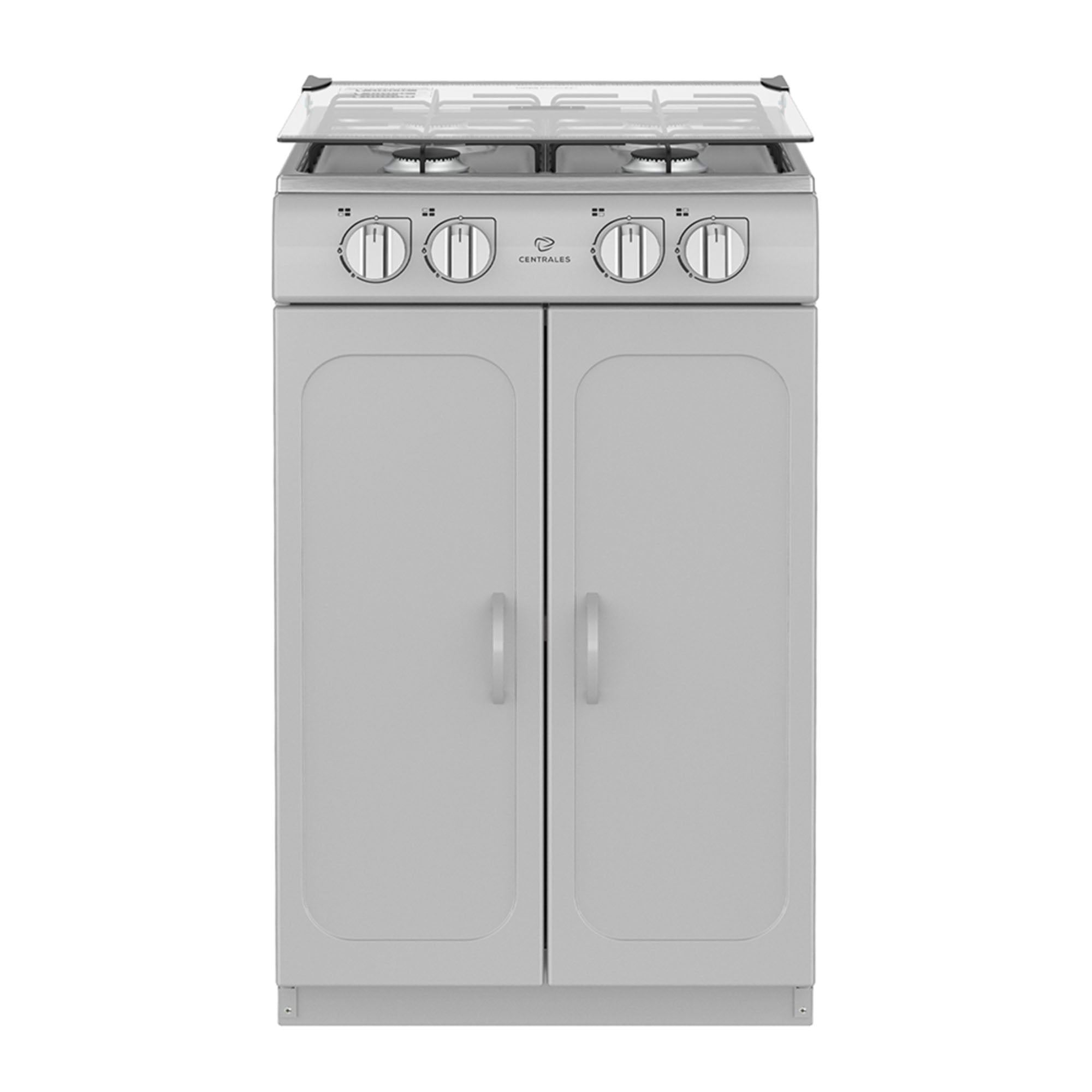 Estufa de piso con Gabinete a Gas 52 cm Inox Centrales CCC20GTGXN-6