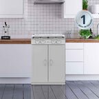 Estufa de piso con Gabinete a Gas 52 cm Inox Centrales CCC20GTGXN-6