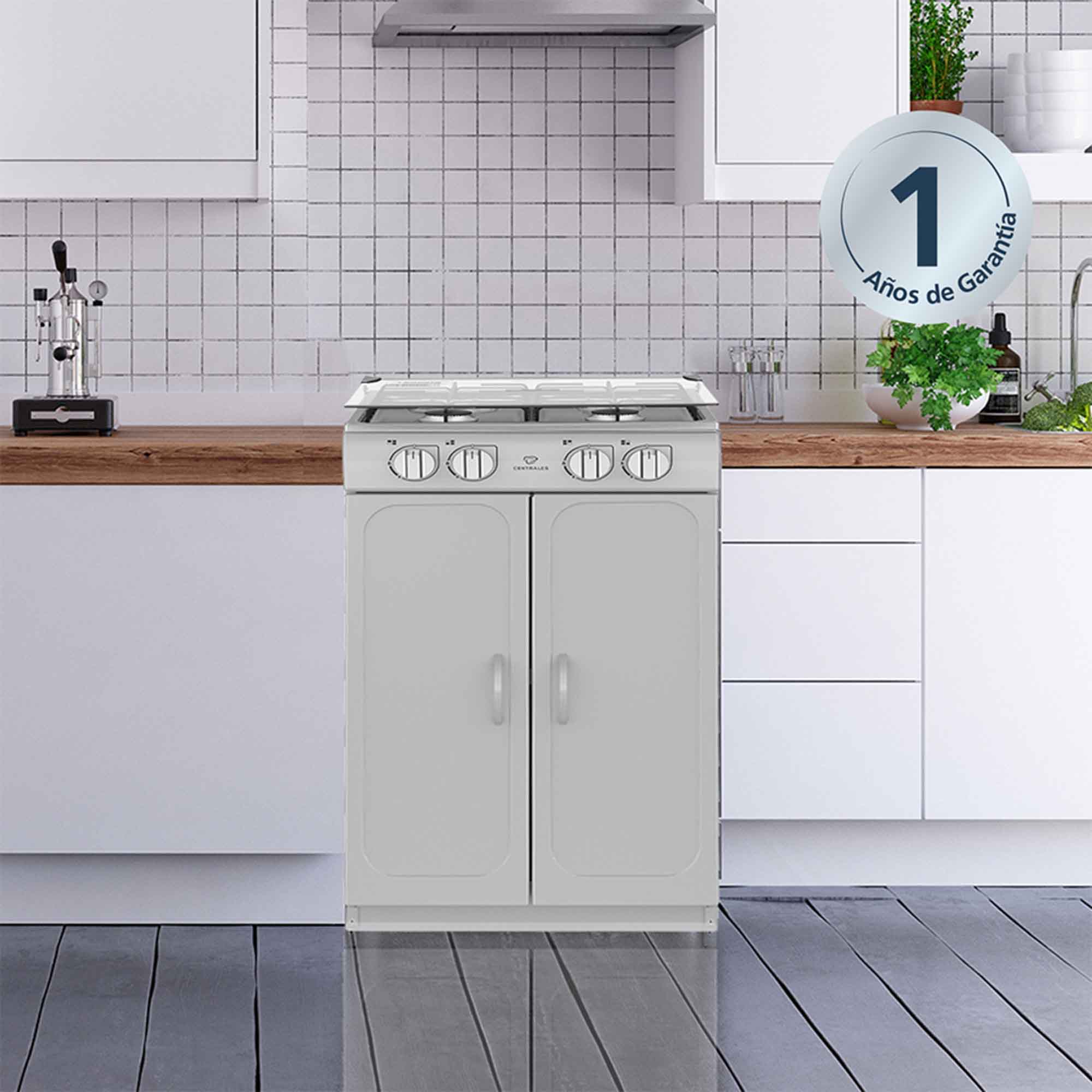 Estufa de piso con Gabinete a Gas 52 cm Inox Centrales CCC20GTGXN-6