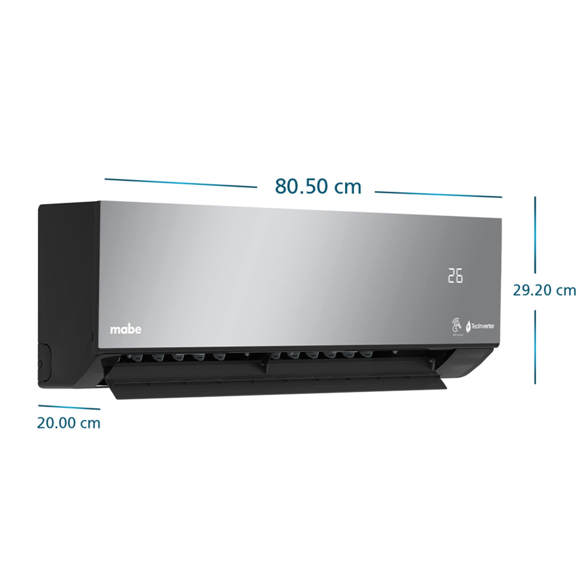 Aire Acondicionado Inverter Premium 12 000 BTU 220 V Negro Espejo Mabe MMI12CDMCCC10