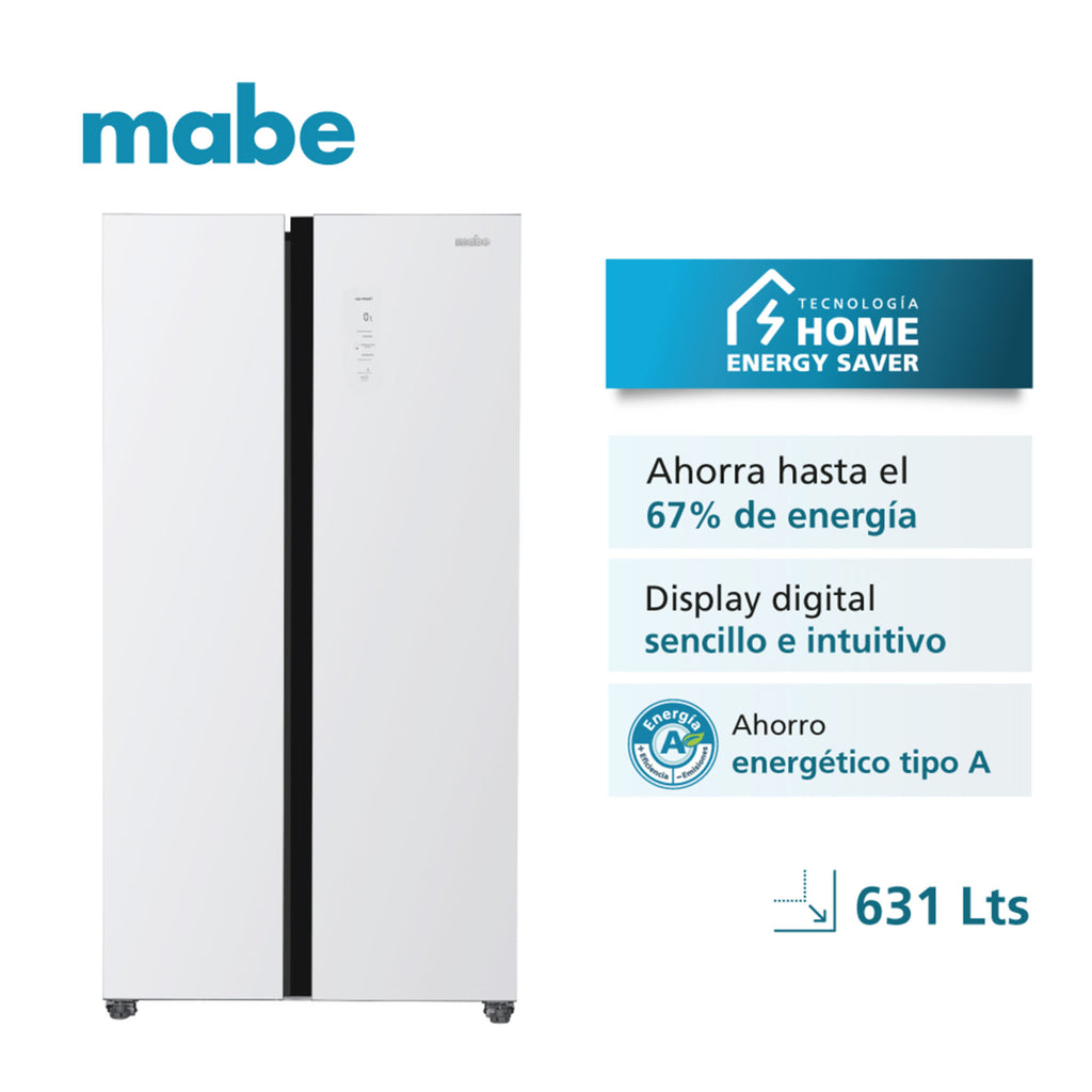 Nevecón Side by Side No Frost 631L Mabe MSL631LKLSG0 White Glass