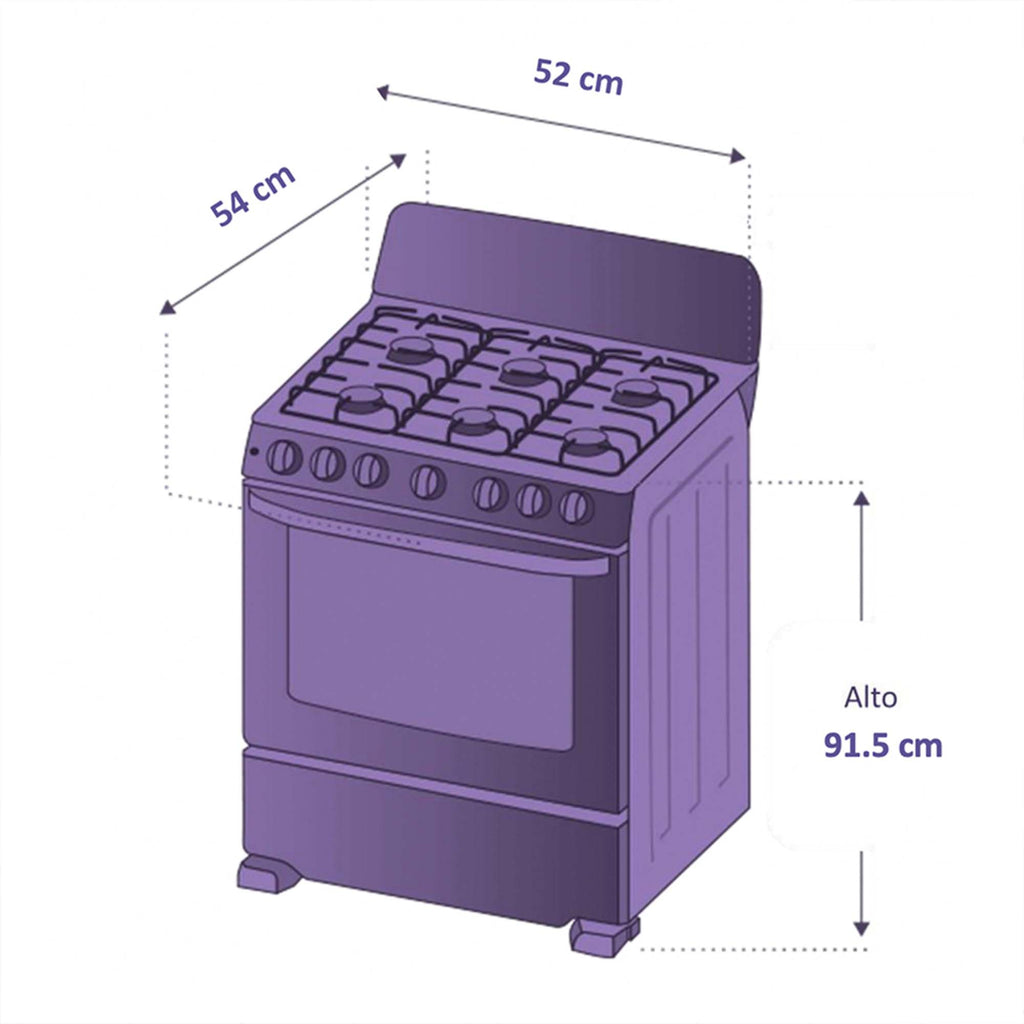 Estufa de piso con Gabinete a Gas 52 cm Inox Centrales CCC20GTGXN-6