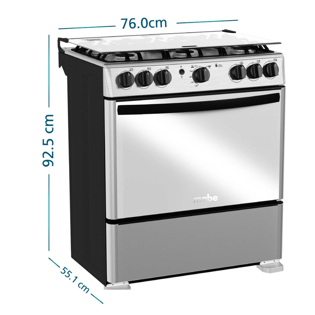 Estufa de piso a Gas 76 cm Inox Mabe EMC30KXX-6