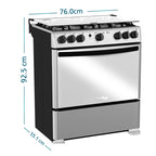 Estufa de piso a Gas 76 cm Inox Mabe EMC30KXX-6