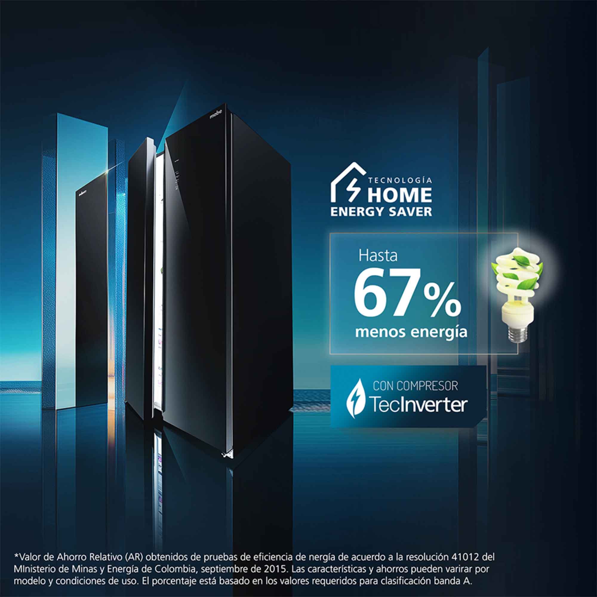 Nevecón Side-by-Side 480L Black Steel Mabe MSL480LPLPSS0