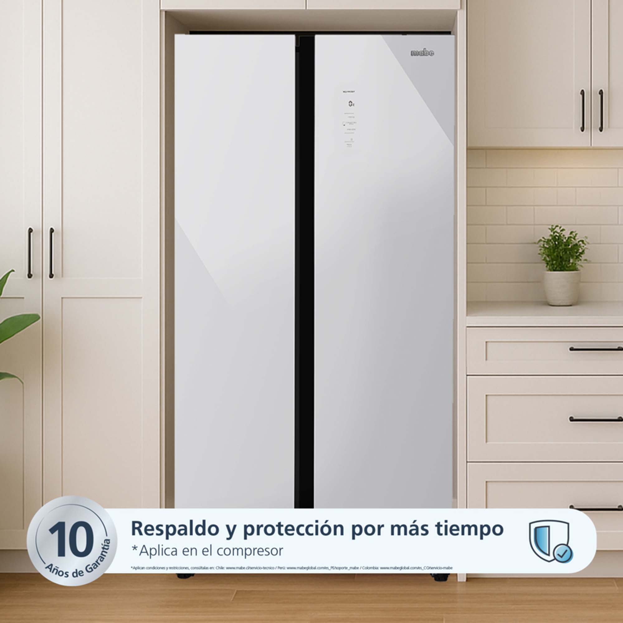 Nevecón Side by Side No Frost 631L Mabe MSL631LKLSG0 White Glass