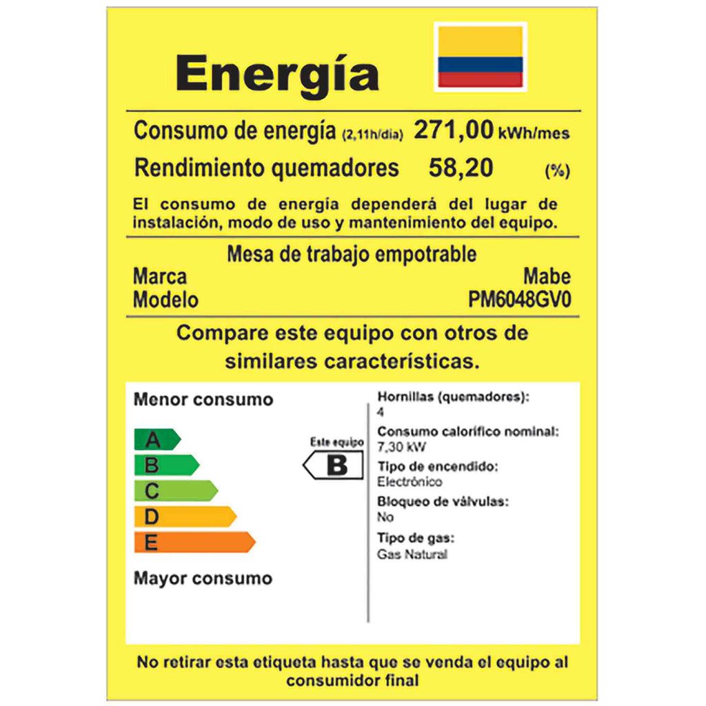 Estufa de Empotrar 60 cm Vidrio Negro Mabe PM6048GV0