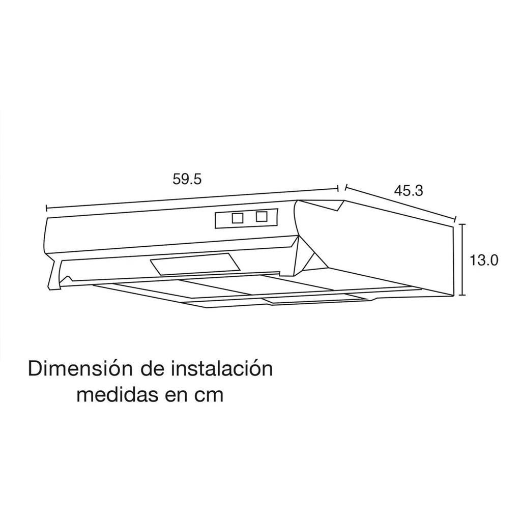 Campana Negro 60 cm 2 Velocidades Challenger CX 4200