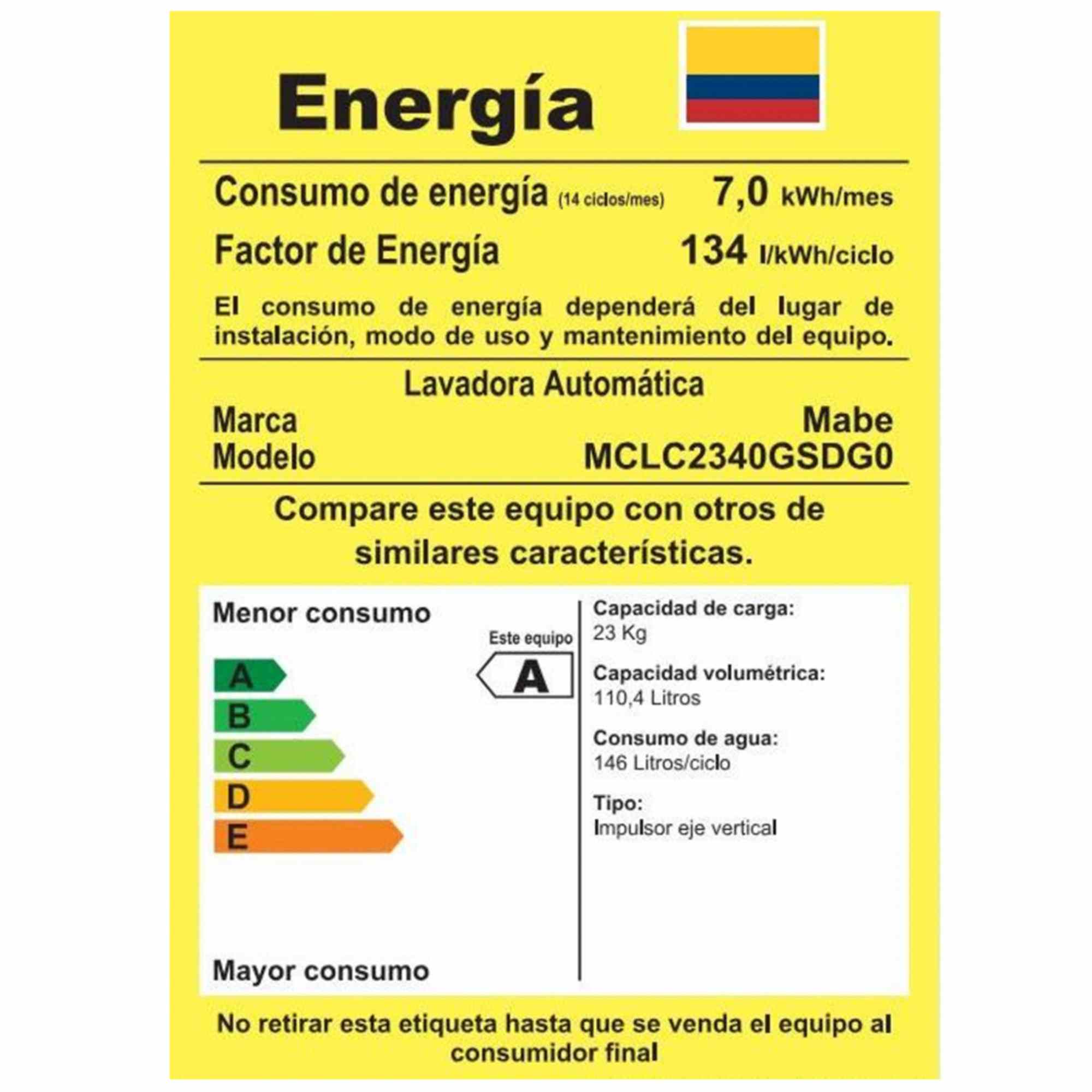 Centro de Lavado a Gas 23Kg Diamond Gray Mabe MCLC2340GSDG0