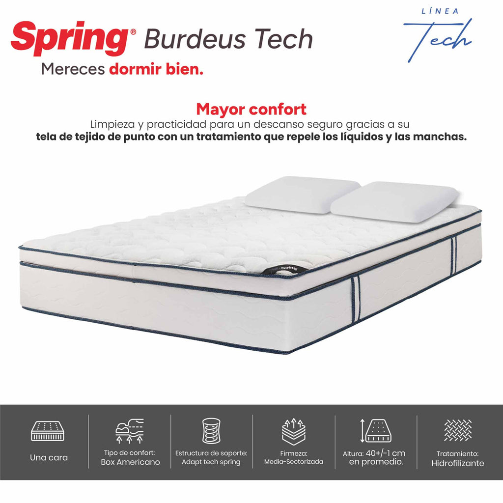 Colchón Spring Burdeos Tech