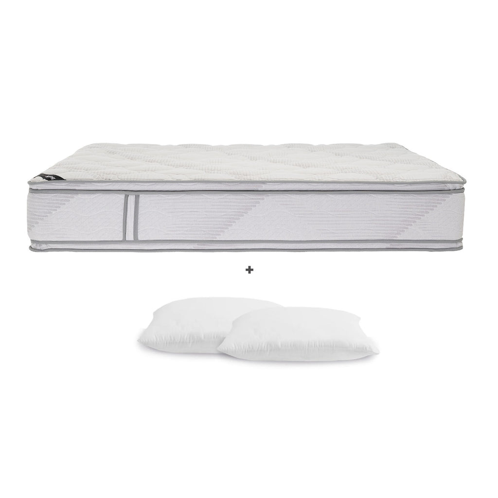 Colchón Spring Cúspide + Almohadas Set Siliconadas
