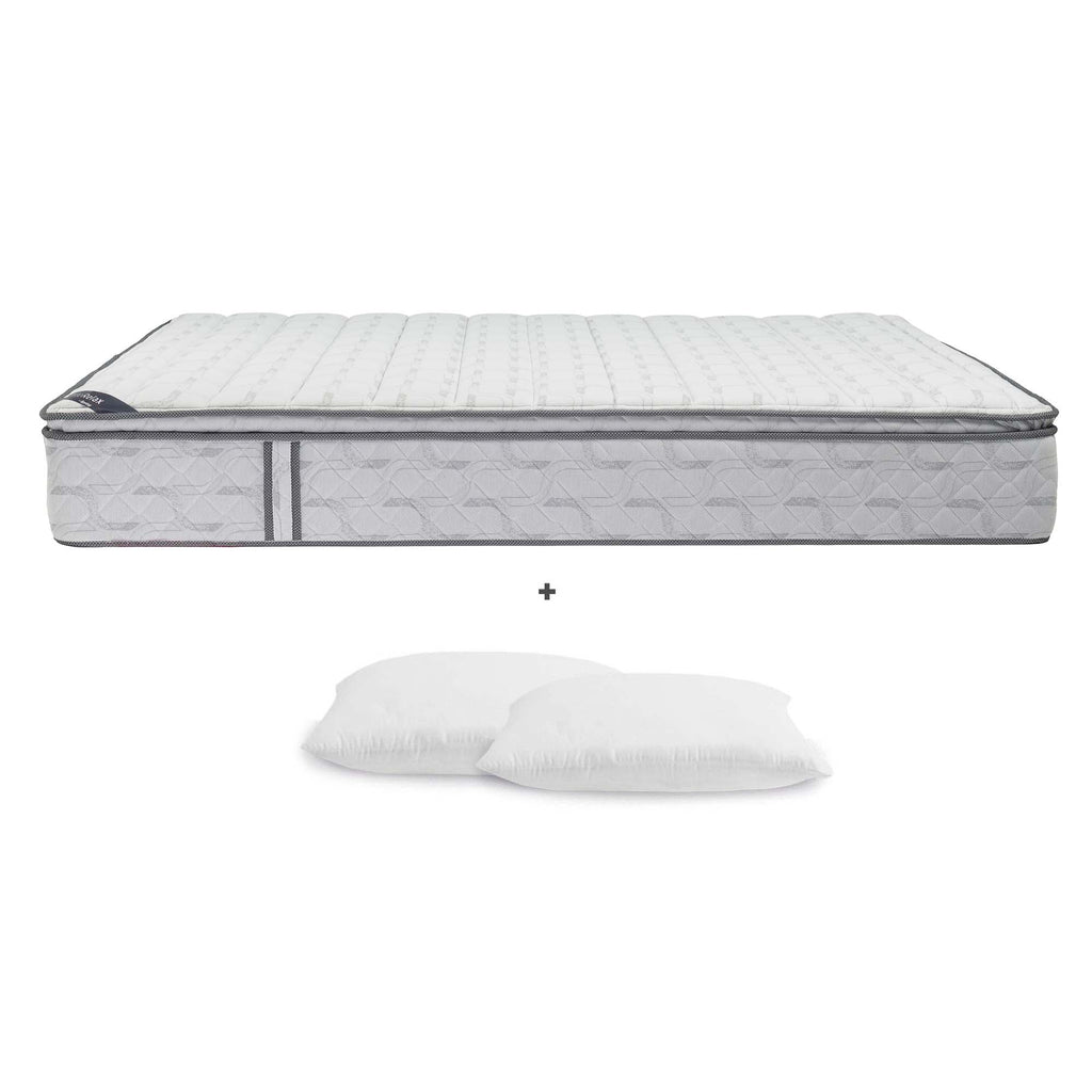 Colchón Spring Descanso Real + Almohadas Set Siliconadas
