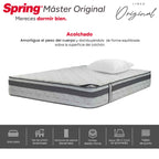 Colchón Spring Master Original + Almohadas Set Siliconadas