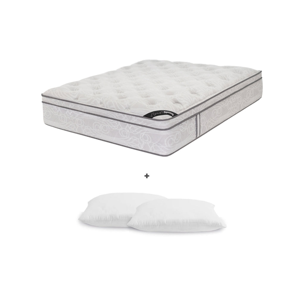 Colchón Spring Seven Firm + Almohadas Set Siliconadas