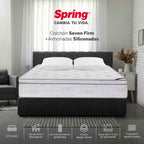 Colchón Spring Seven Firm + Almohadas Set Siliconadas