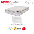 Colchón Spring Seven Firm + Almohadas Set Siliconadas