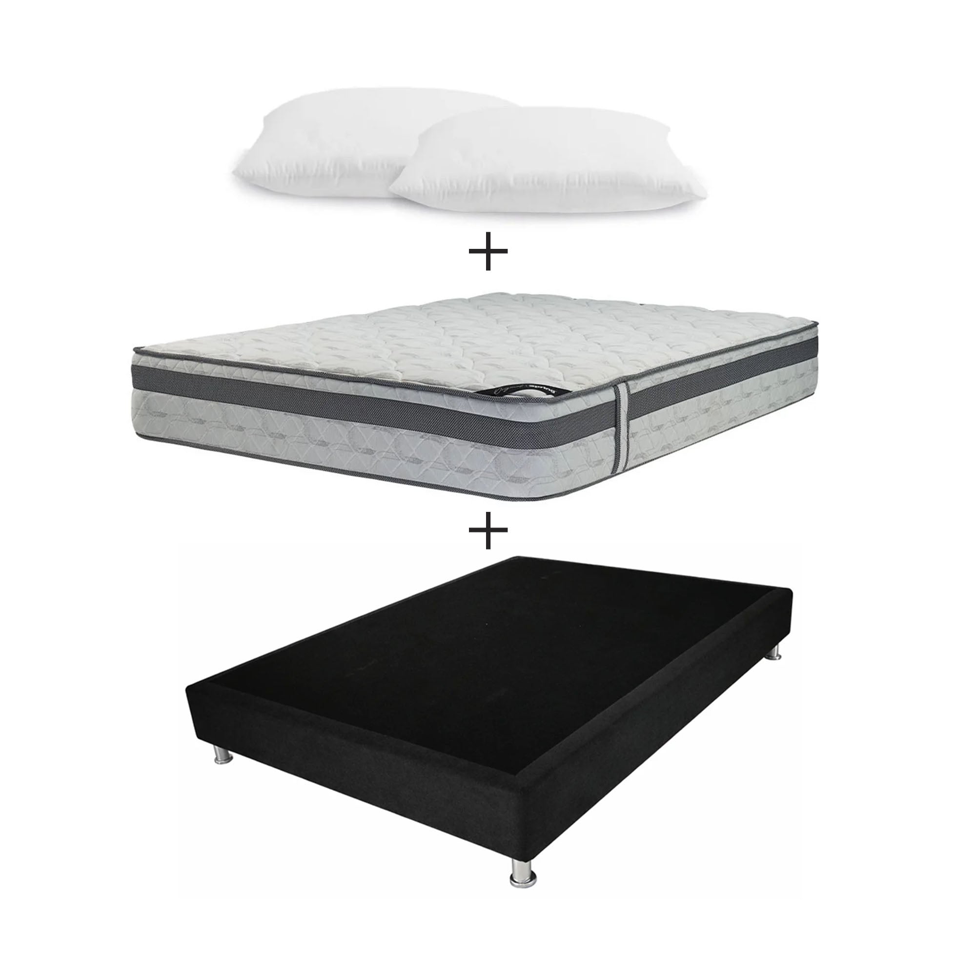 Combo Base Cama Lenon + Colchón Spring Master Original 140x190 cm + Obsequio