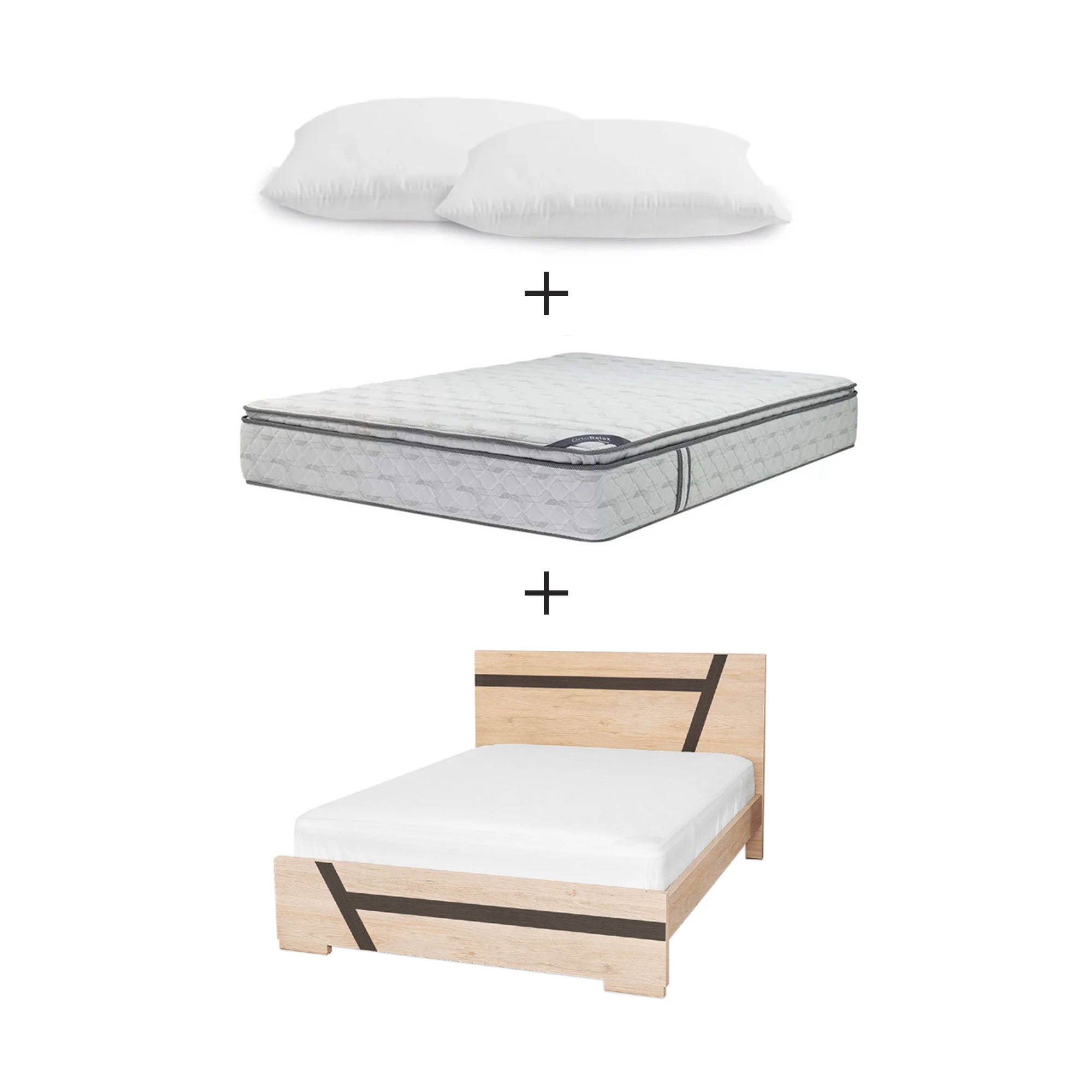 Combo Cama Sebastiana + Colchón Spring Descanso Real 140x190 cm + Obsequio