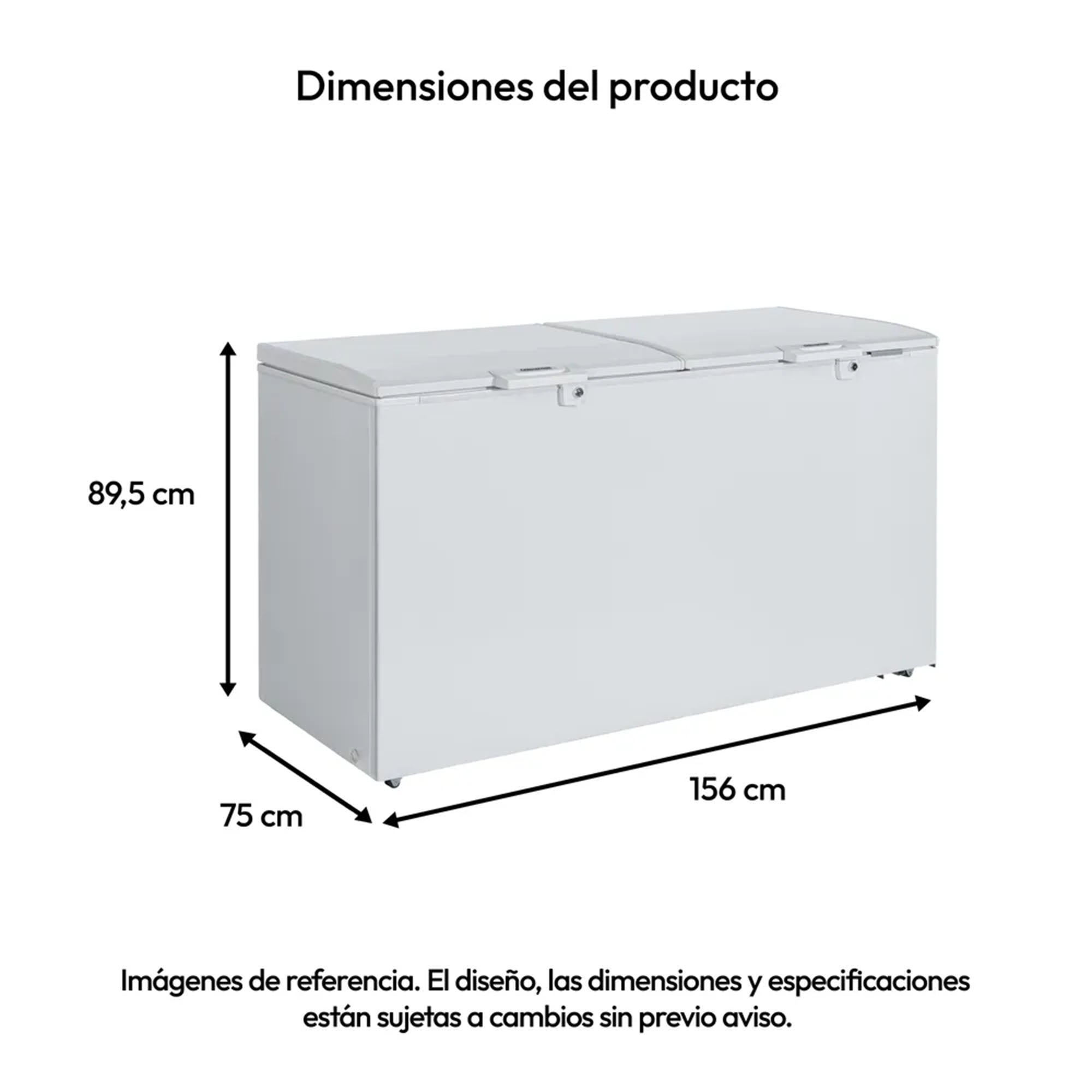 Congelador Doble Puerta Horizontal 535L Challenger CH396