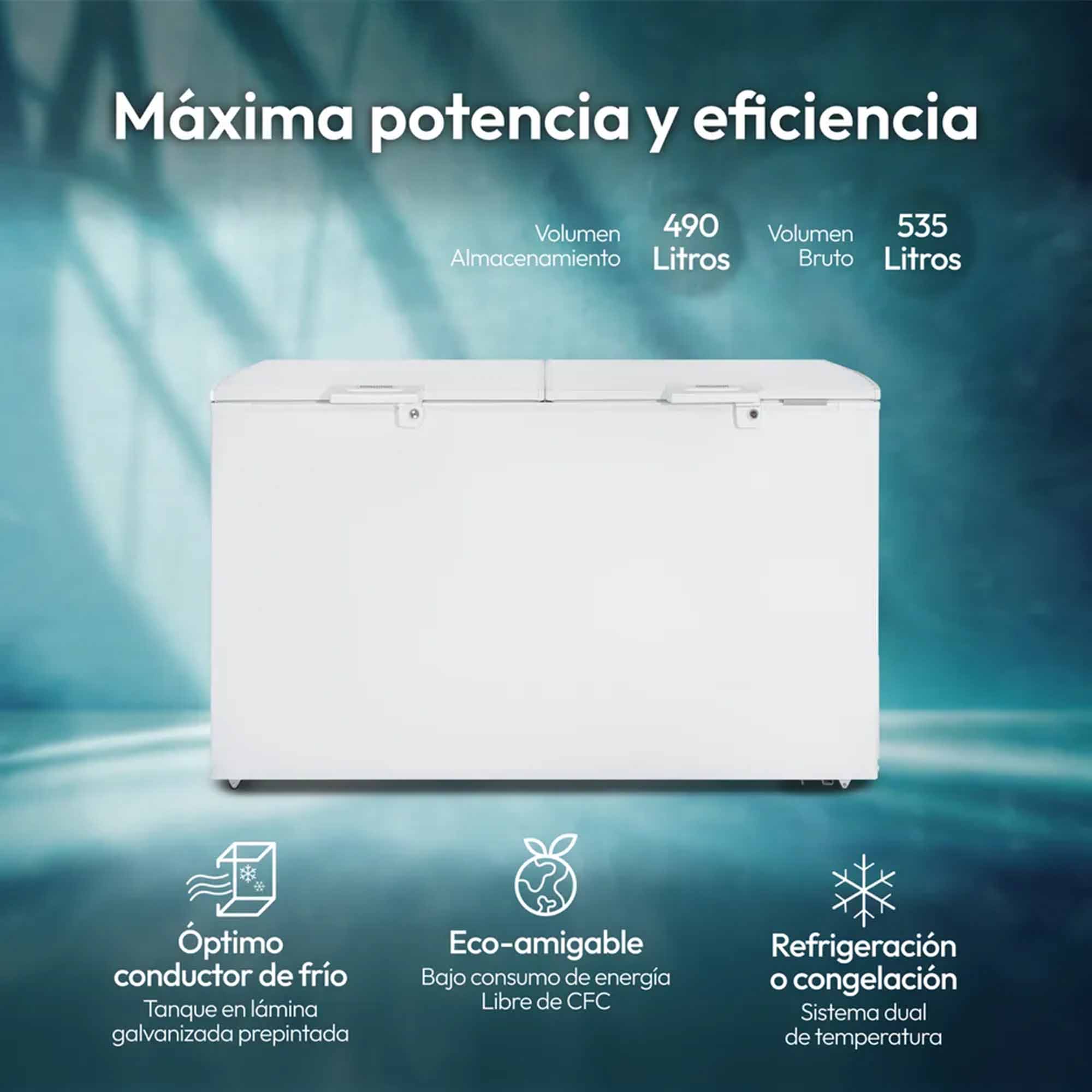 Congelador Doble Puerta Horizontal 535L Challenger CH396
