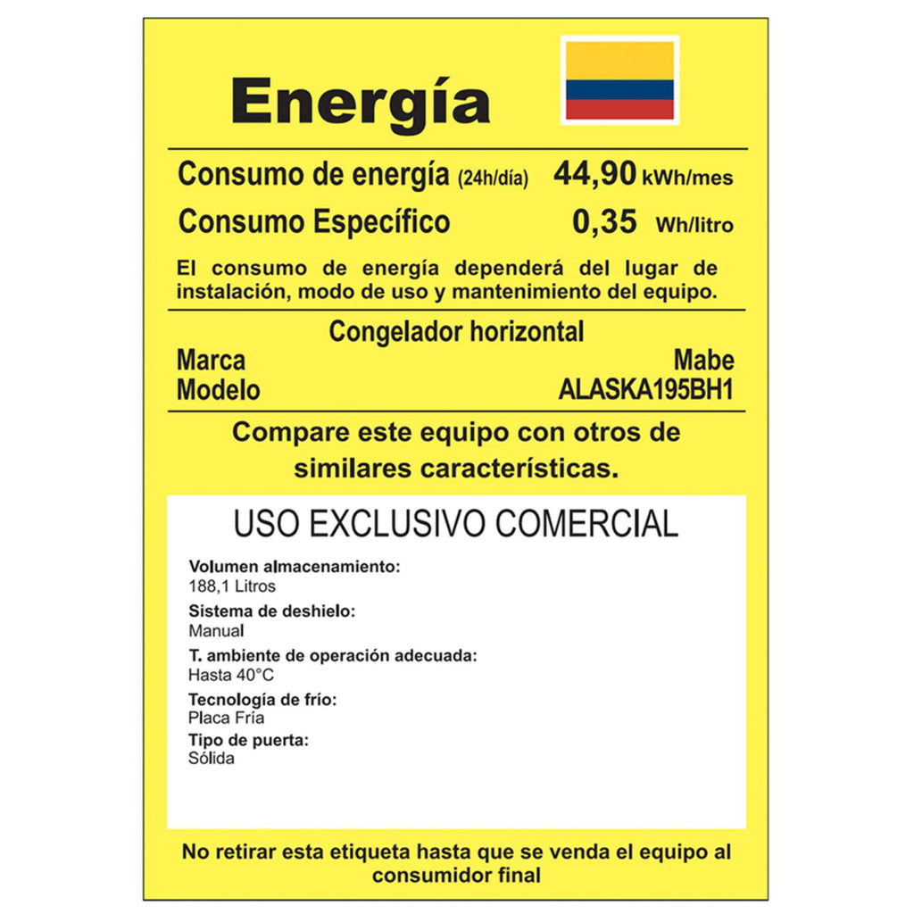 Congelador Horizontal 198L Mabe ALASKA195BH1