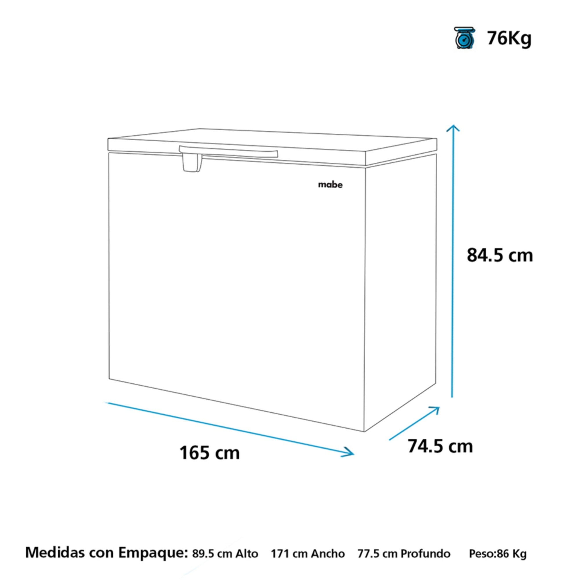 Congelador Horizontal 519L Mabe ALASKA520BH