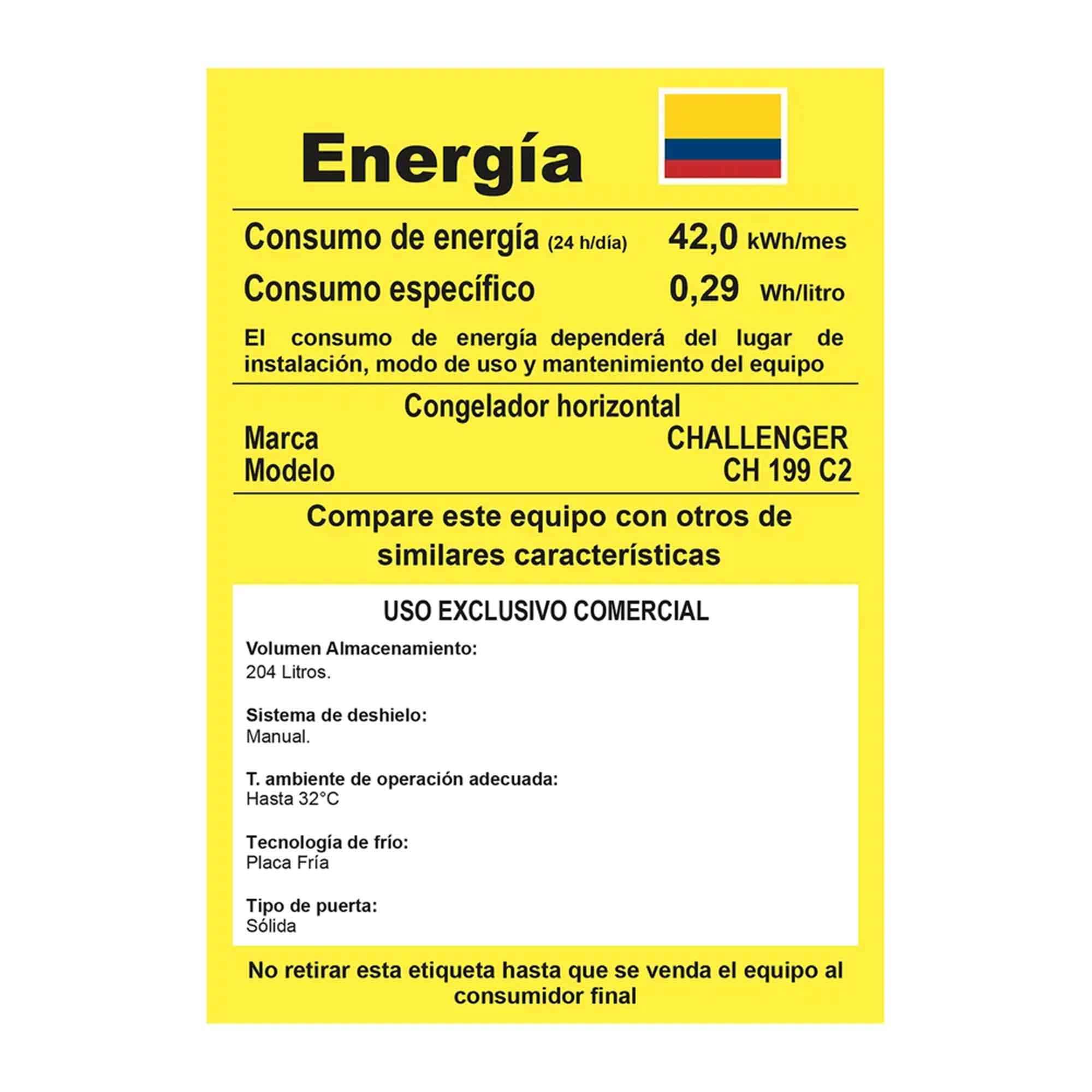 Congelador Horizontal 204L Challenger CH199