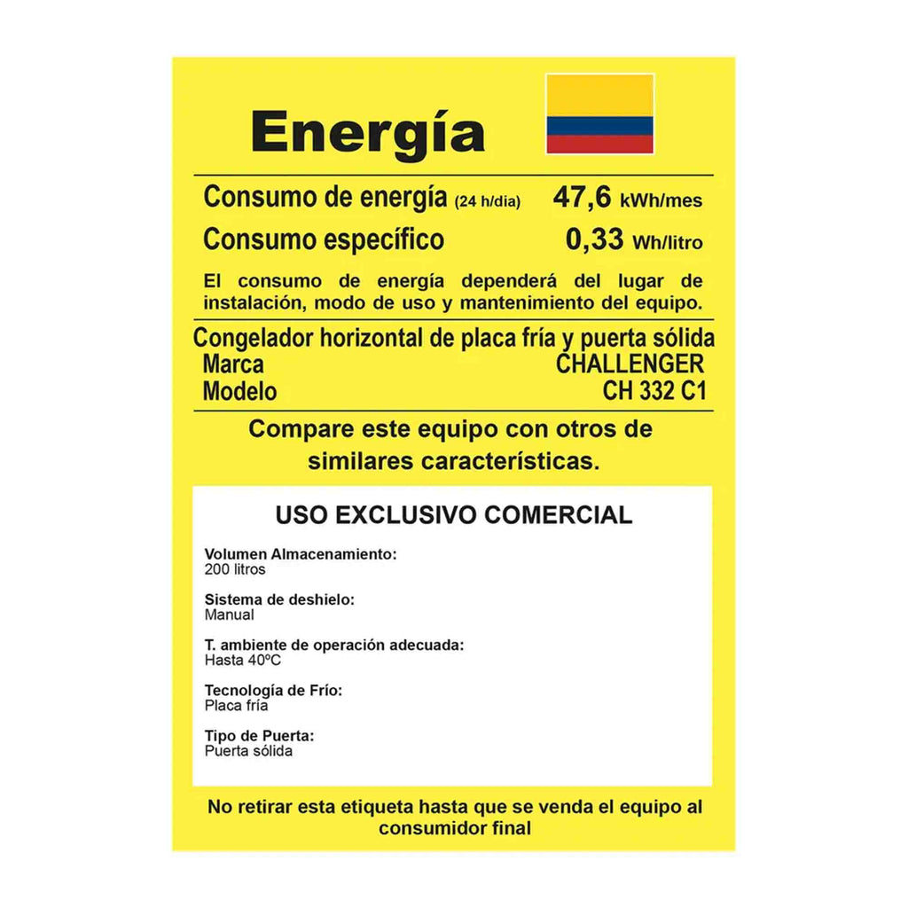 Congelador Horizontal 230L Challenger CH332