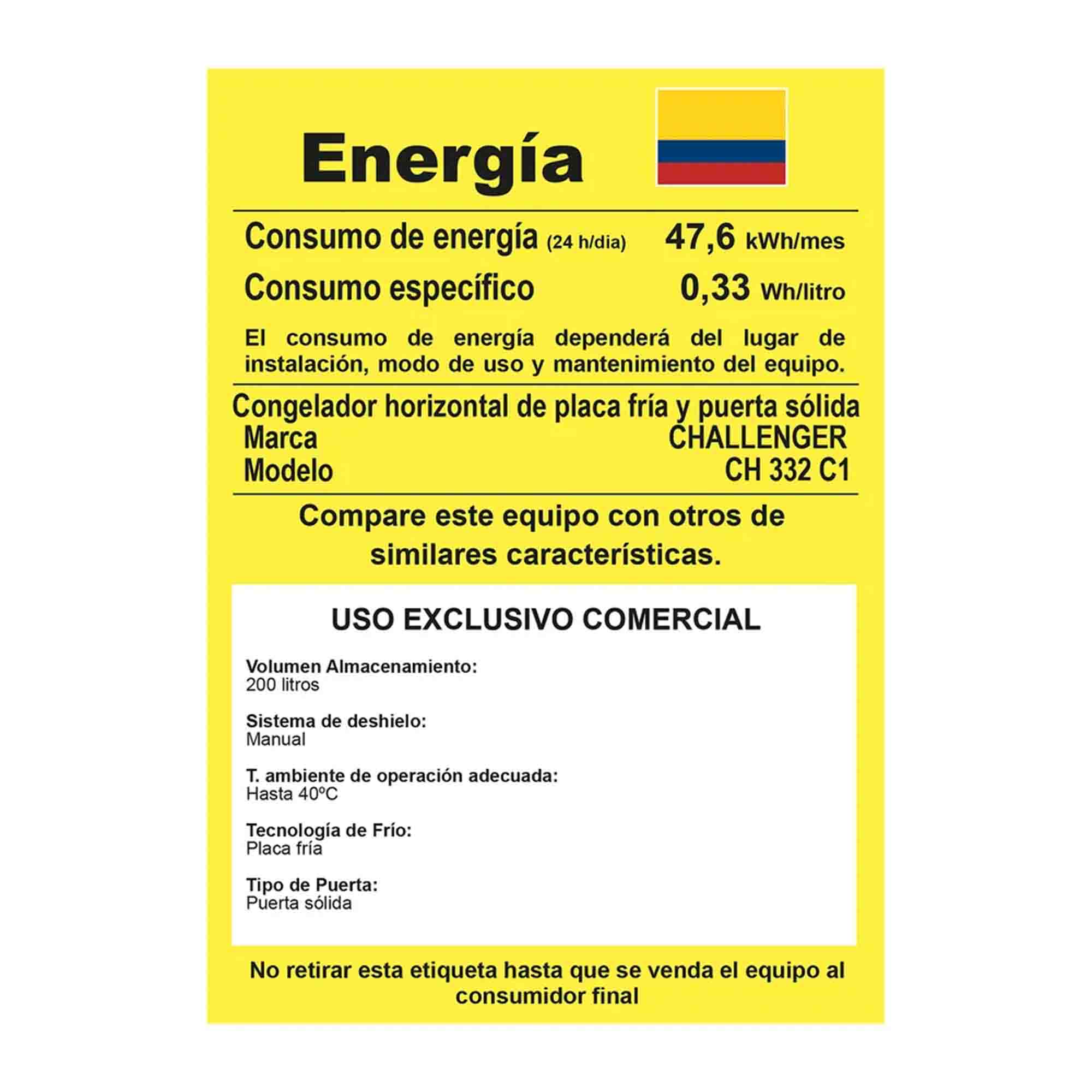 Congelador Horizontal 230L Challenger CH332