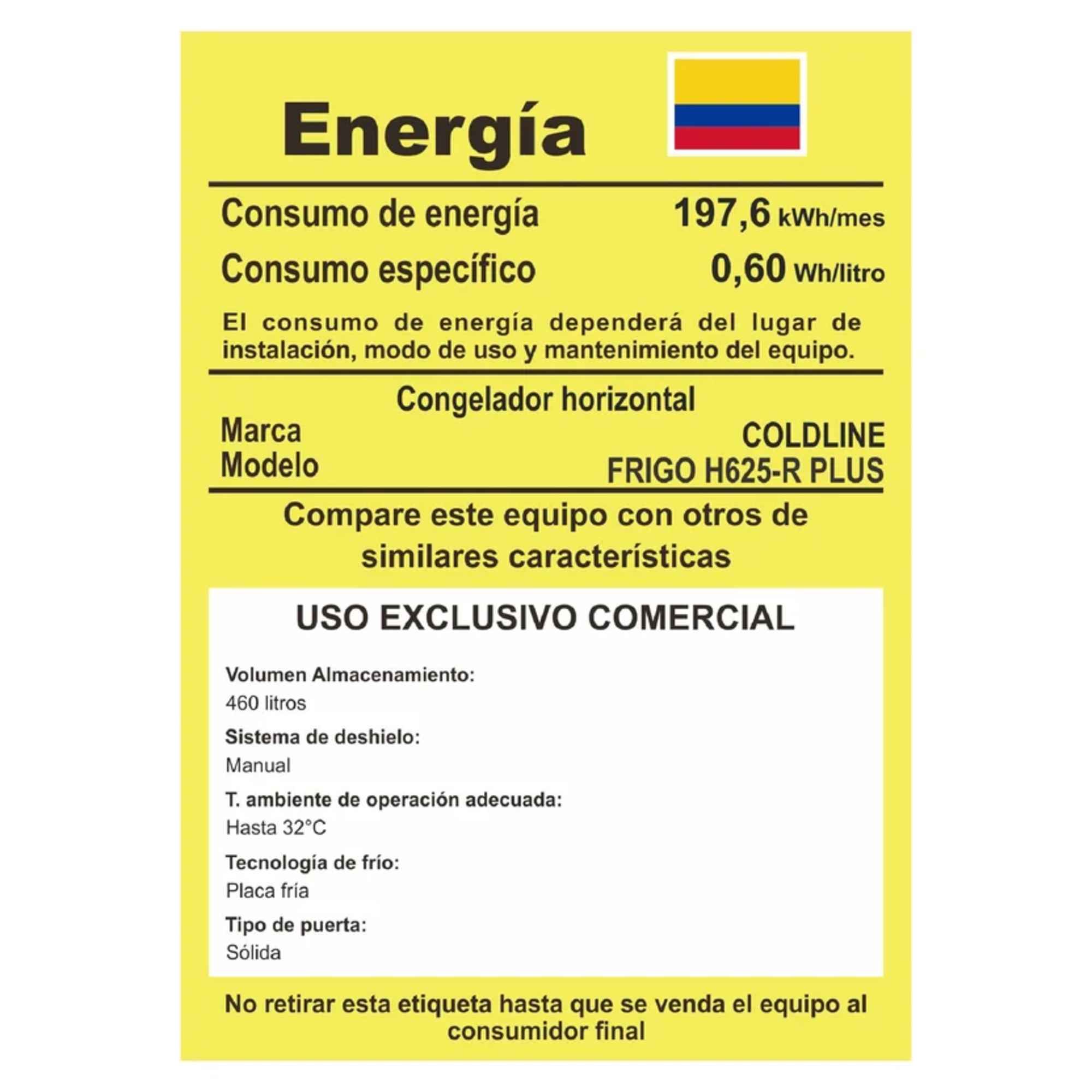 Congelador Horizontal Doble Puerta 575L Indufrial Frigo H625-RHC