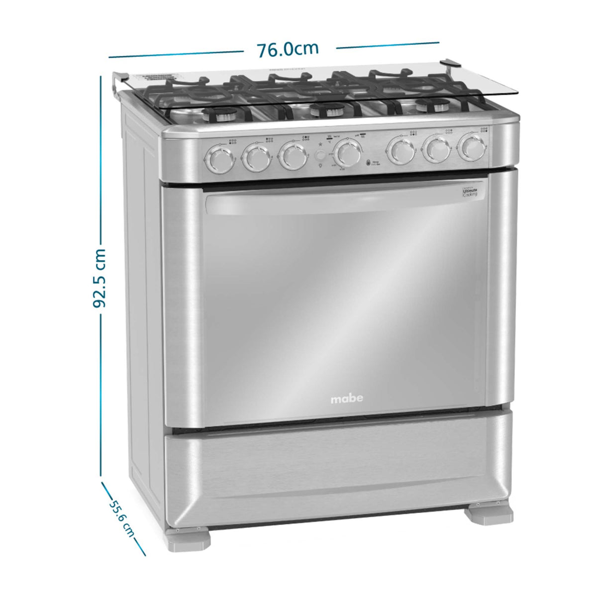 Estufa de Piso a Gas 6 Puestos Mabe EMC7630NFX0
