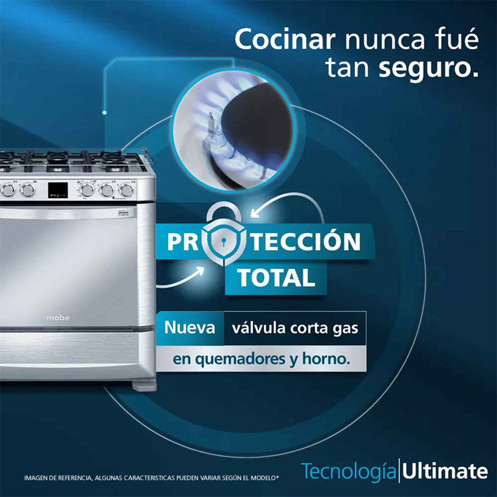 Estufa de Piso a Gas 6 Puestos Mabe EMC7630NFX0