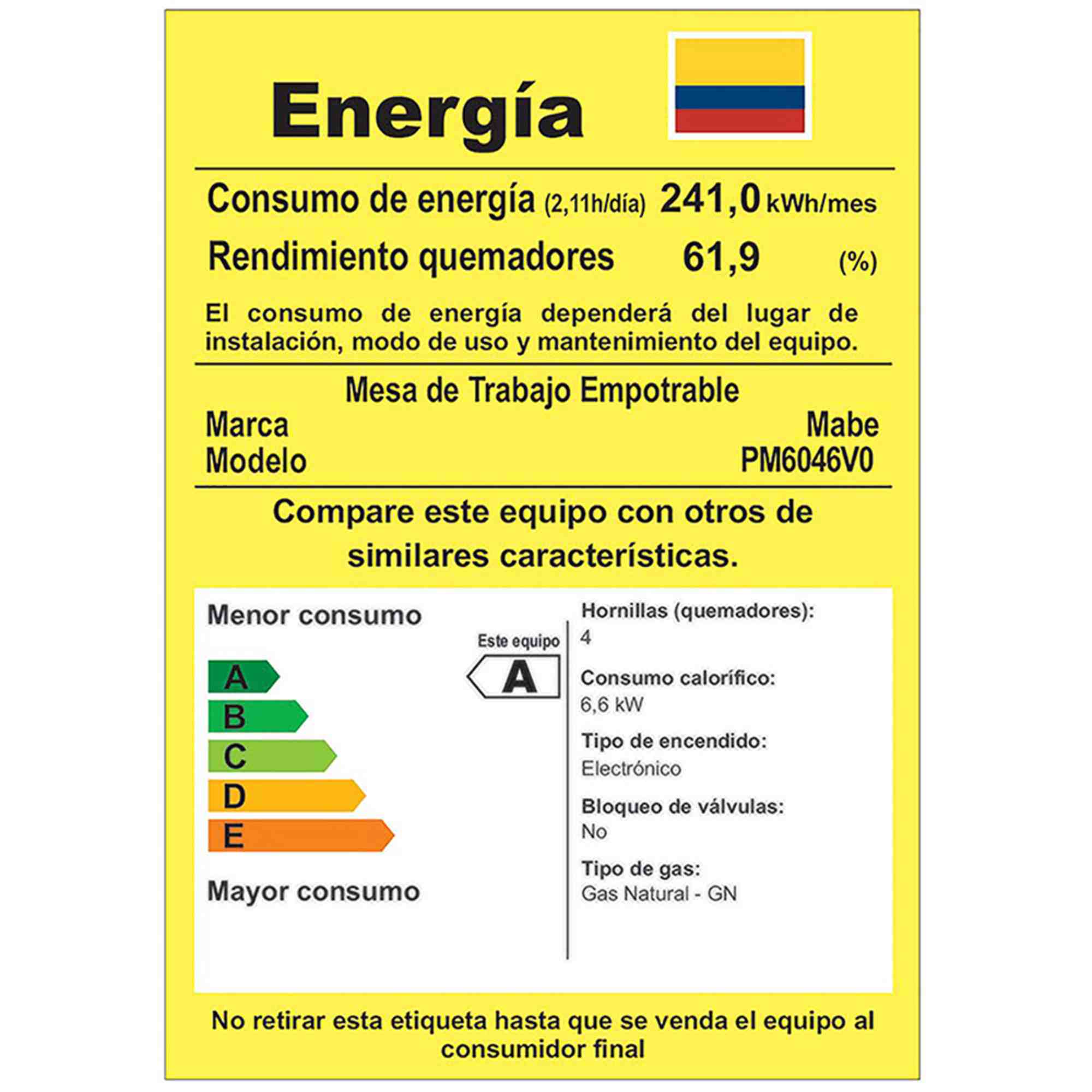 Estufa de Empotrar 60 cm Vidrio Templado Negra Mabe PM6046V0