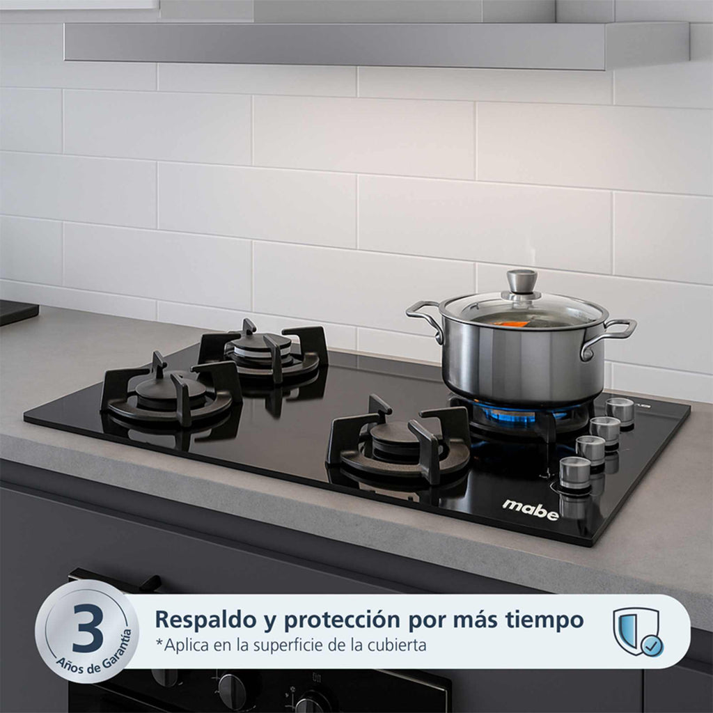Estufa de Empotrar 60 cm Vidrio Templado Negra Mabe PM6046V0
