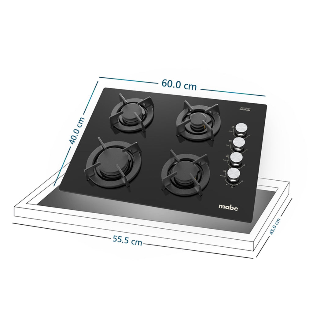 Estufa de Empotrar 60 cm Vidrio Templado Negra Mabe PM6046V0