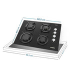 Estufa de Empotrar 60 cm Vidrio Templado Negra Mabe PM6046V0