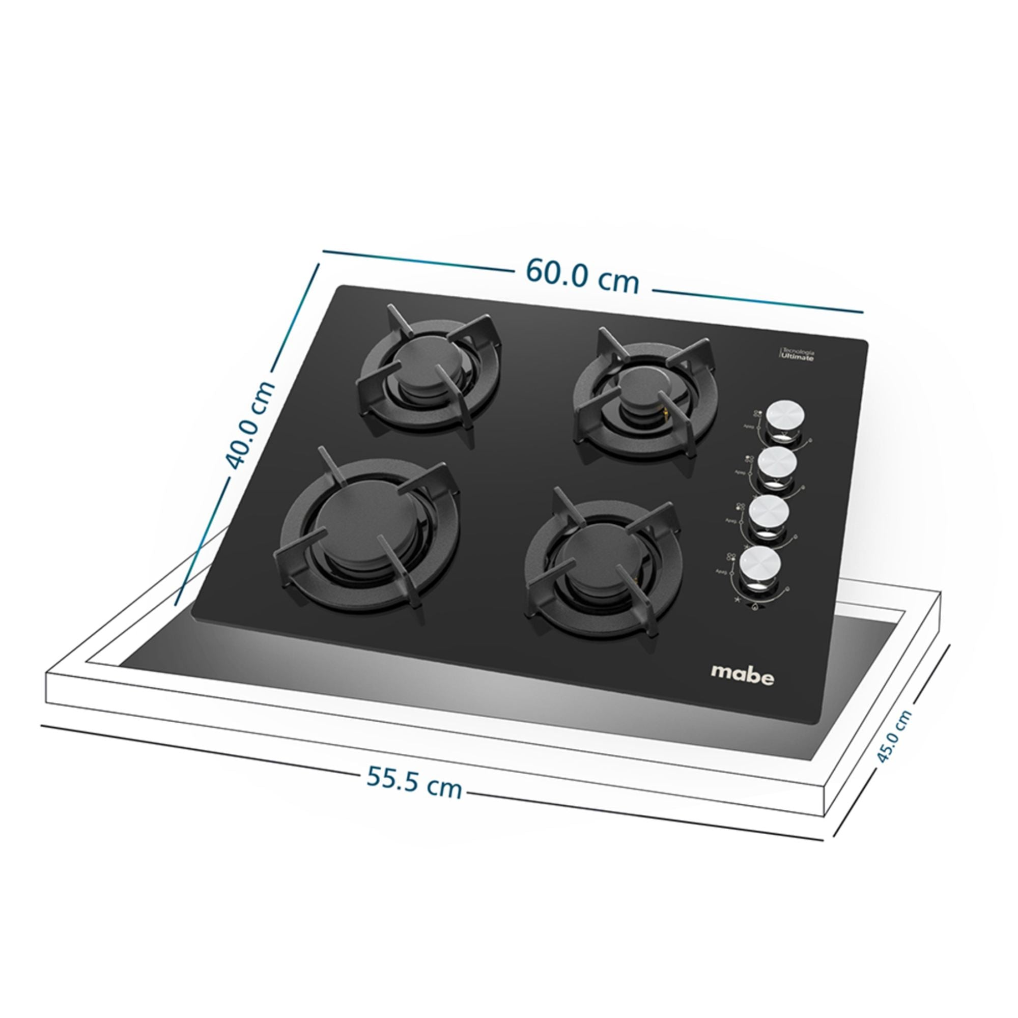 Estufa de Empotrar 60 cm Vidrio Templado Negra Mabe PM6046V0