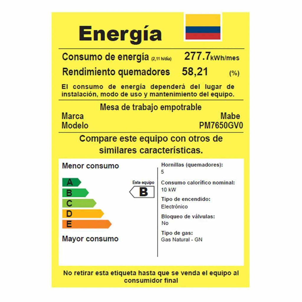 Estufa de Empotrar 76 cm Vidrio Negro Mabe PM7650GV0