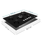 Estufa de Empotrar 76 cm Vidrio Negro Mabe PM7650GV0