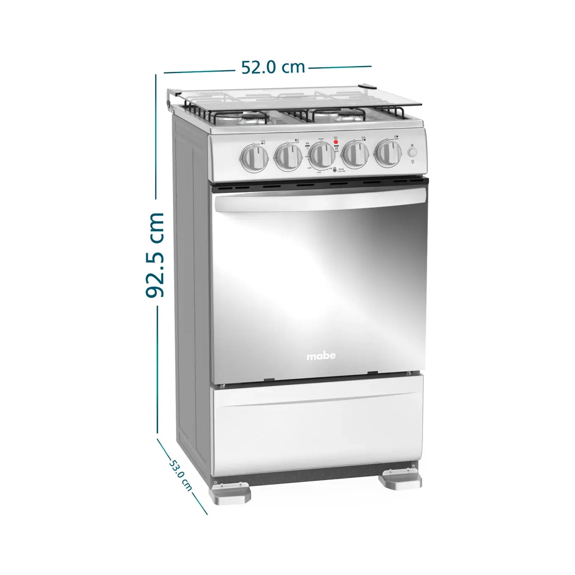 Estufa de Piso 4 Puestos Gas Natural Mabe EMC5140ANG0 52 cm Inox