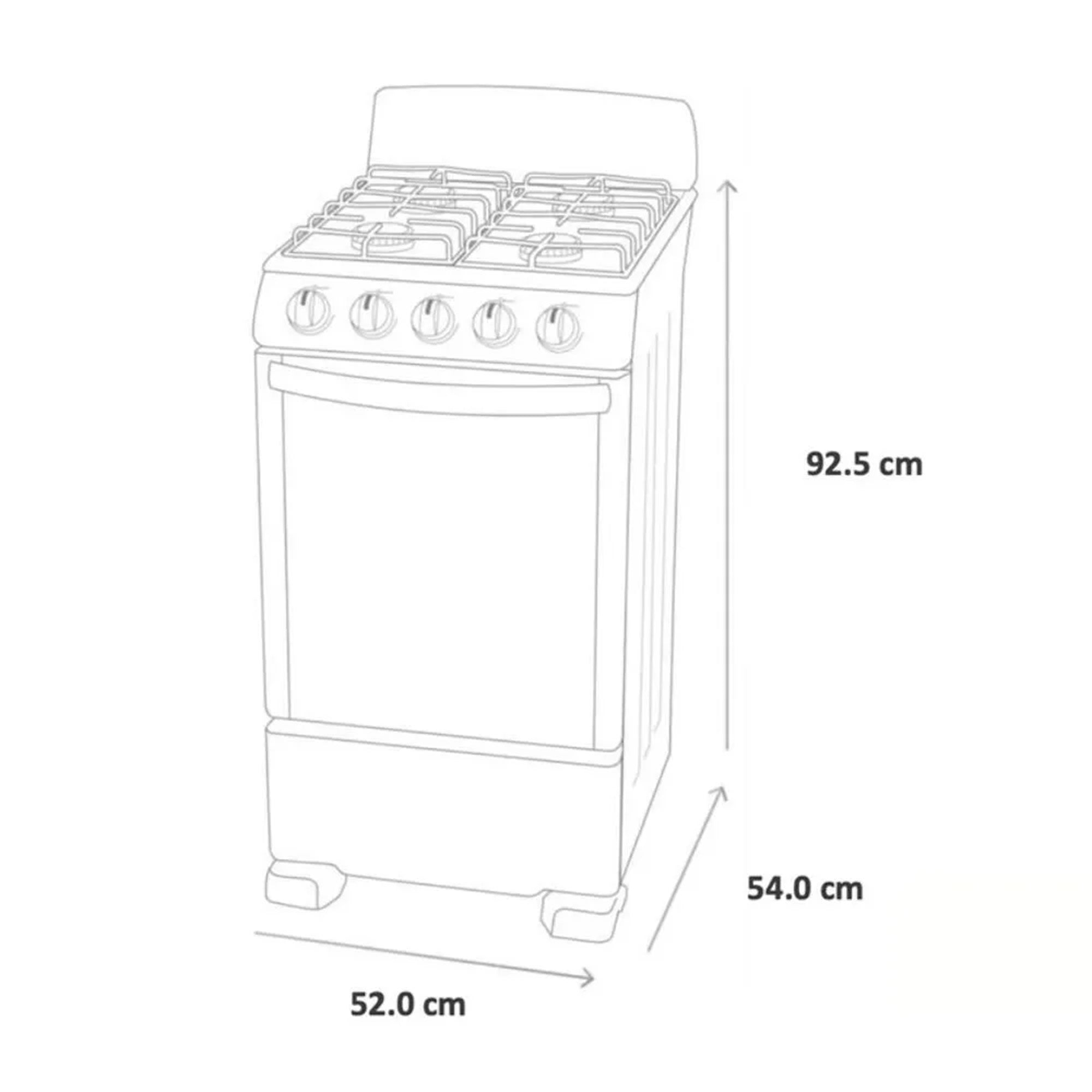 Estufa de Piso a Gas 4 Puestos Mabe CCC20ANXN-5