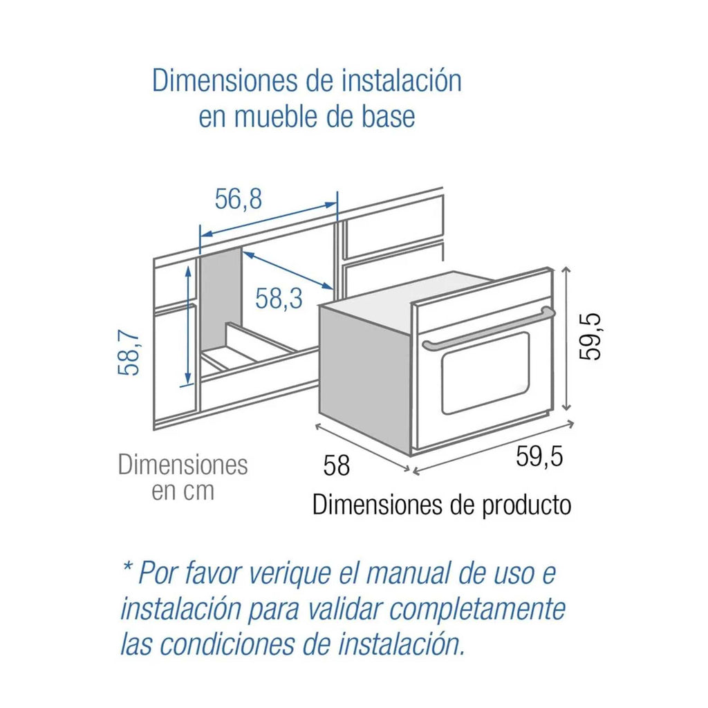 Horno a Gas Negro Mixto 52Lts 60cm 120V Challenger HG 2560