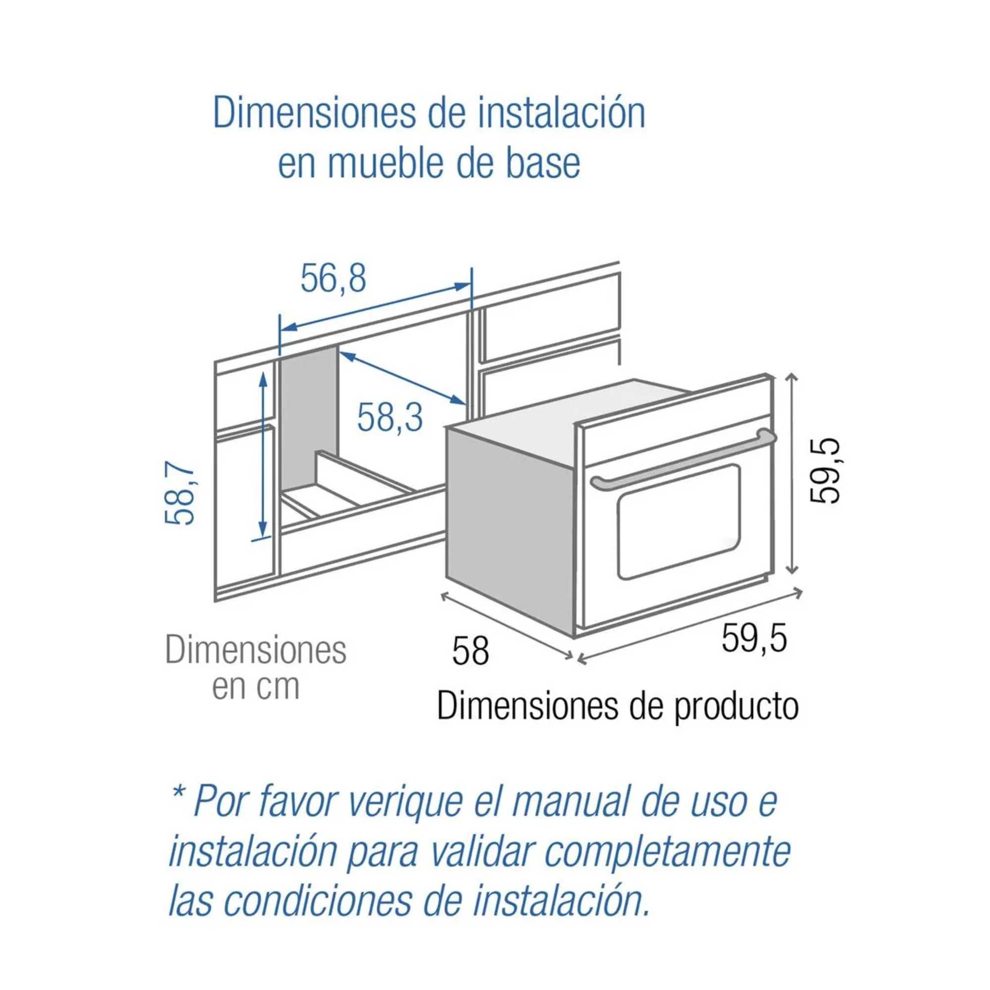 Horno a Gas Negro Mixto 52Lts 60cm 120V Challenger HG 2560