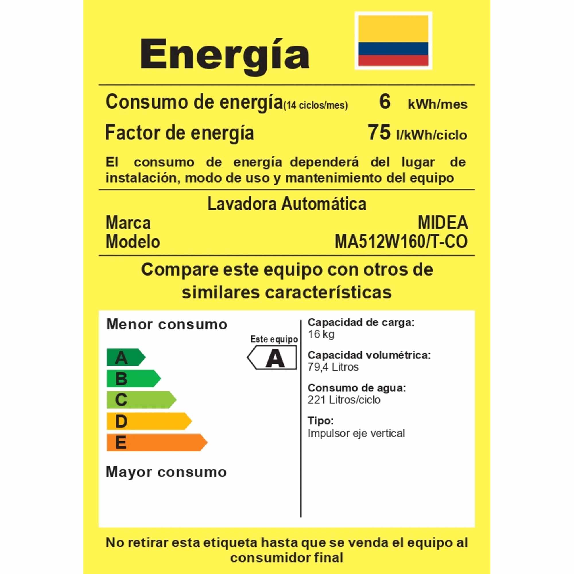 Lavadora Automática Carga Superior Midea 16 Kg Wave Wash - MA512W160/T-CO