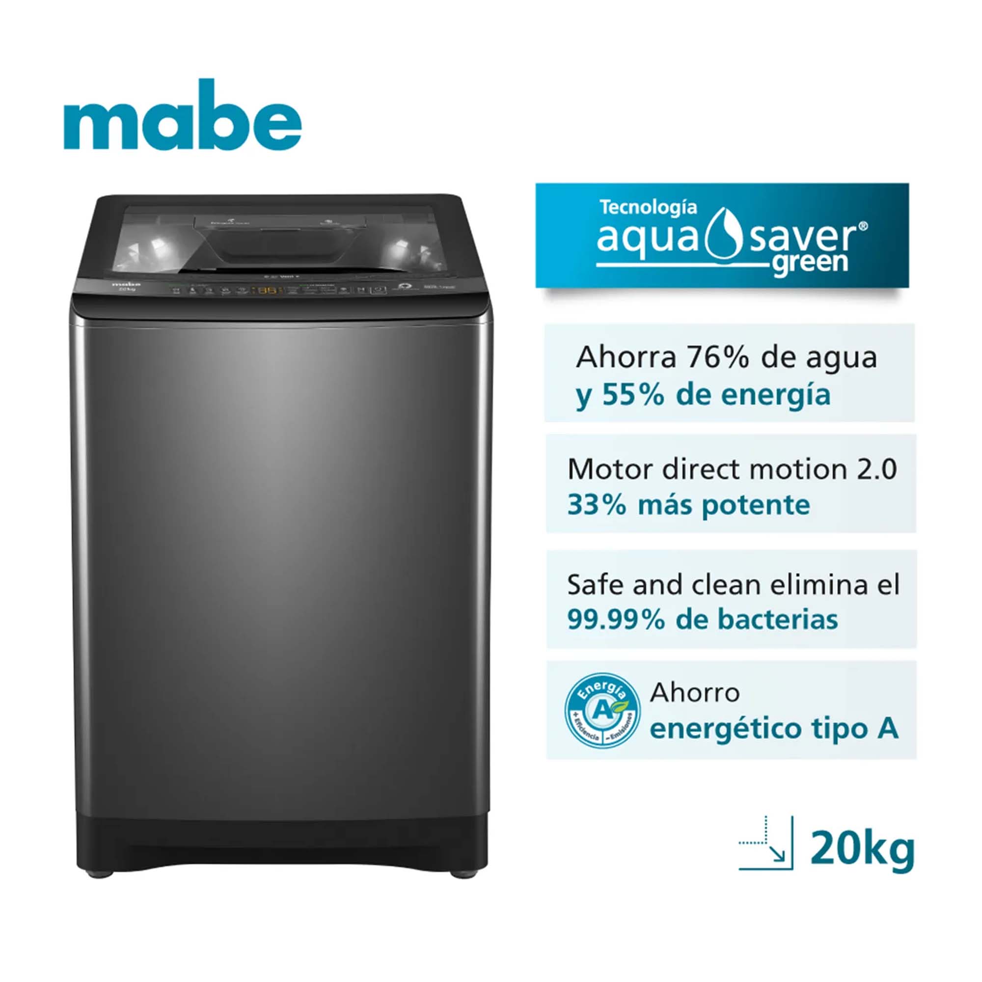 Lavadora Automática 20Kg Mabe LMA0220WDGAB0