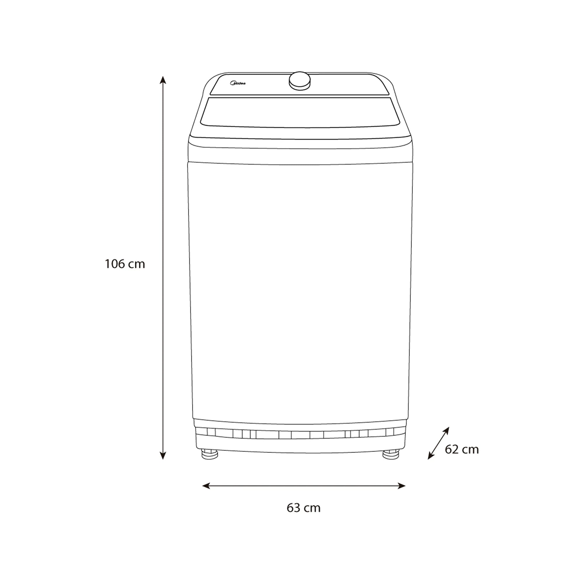 Lavadora Automática Carga Superior 18Kg Midea MA500W180/G-CO