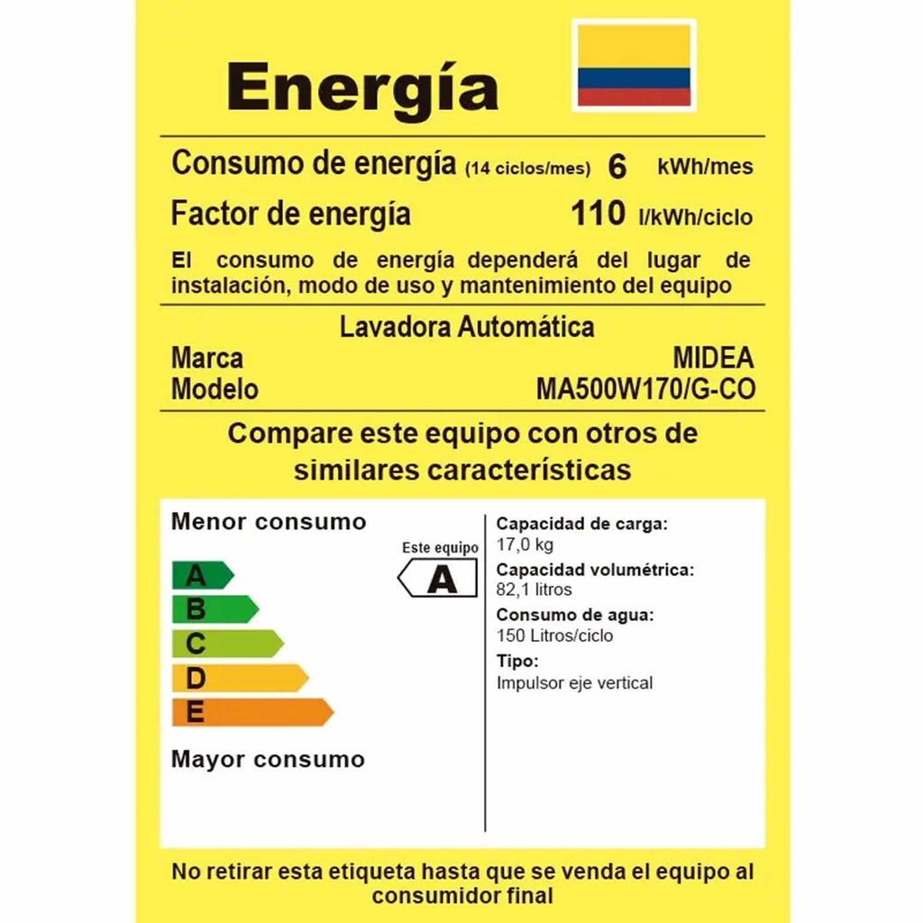 Lavadora Carga Superior 17Kg Midea MA500W170/G-CO