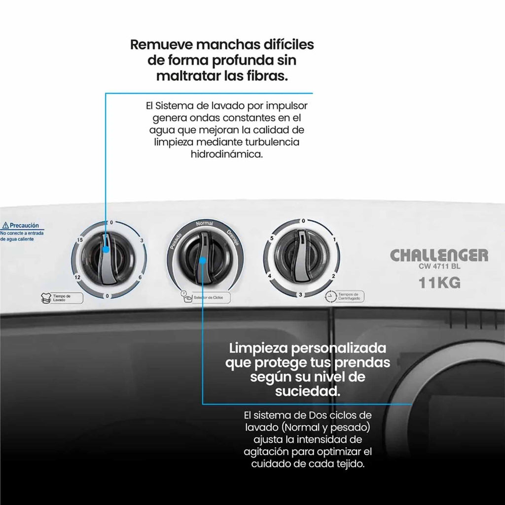Lavadora Semiautomática 11 Kg Challenger CW4711