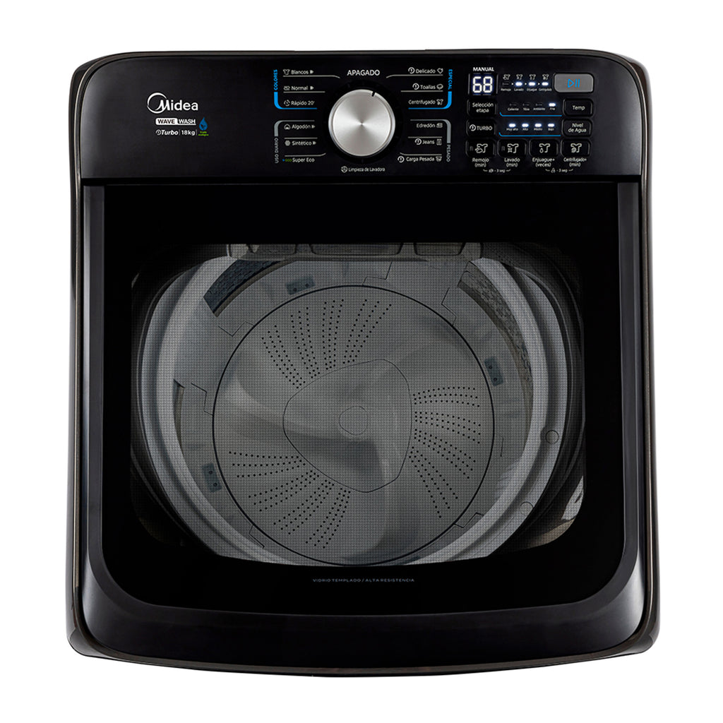 Lavadora Automática Carga Superior Midea 18 Kg Wave Wash Titanio - MA512W180/T-CO