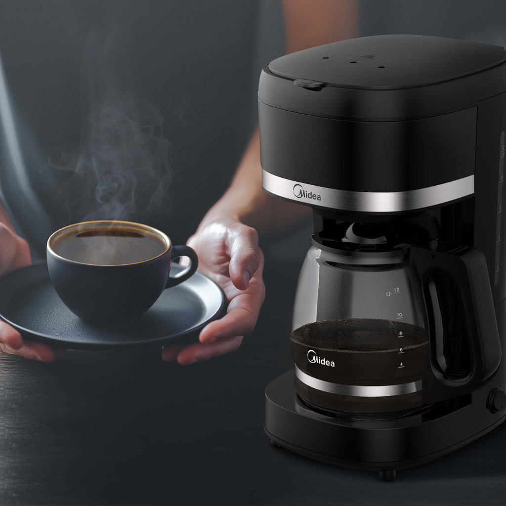 Cafetera de Goteo 10 Tazas 2,5 L Negra Mecánica Midea MCD12MWCK